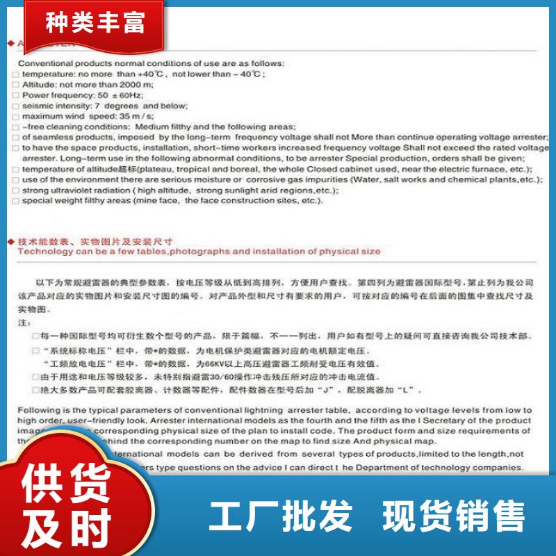 瓷外套金属氧化物避雷器Y10W-108/281【浙江羿振电气有限公司】