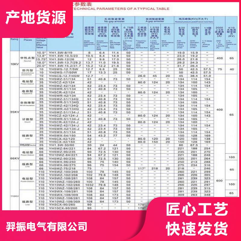 氧化锌避雷器HY10W1-96/250W