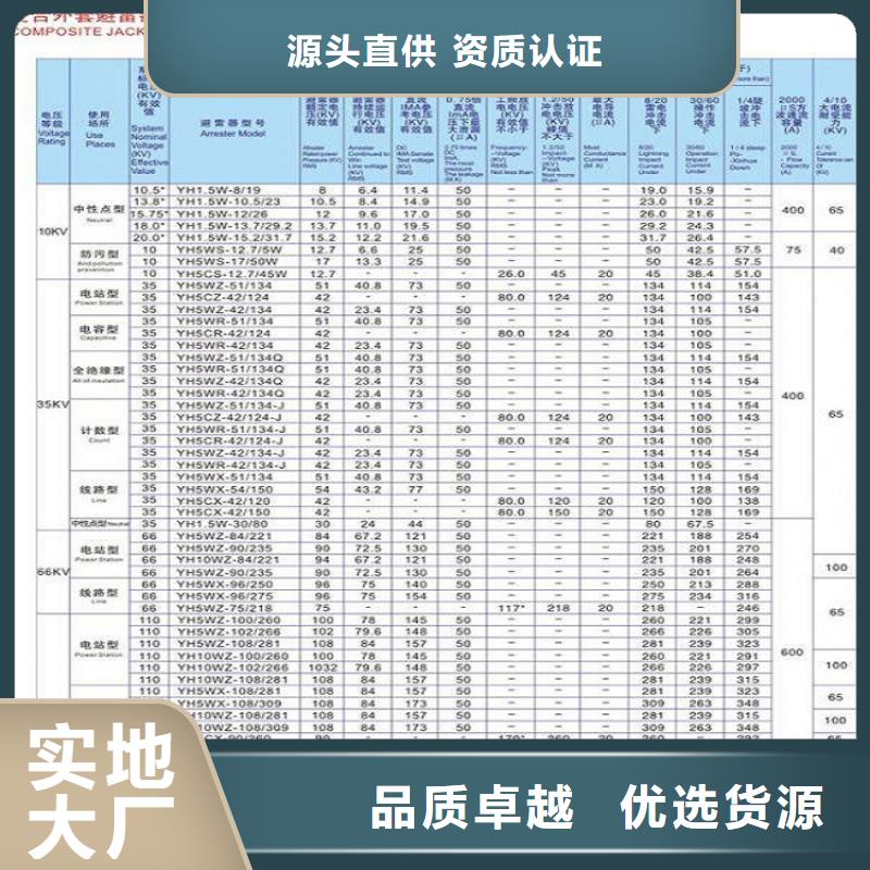 金属氧化物避雷器Y5W5-204/532