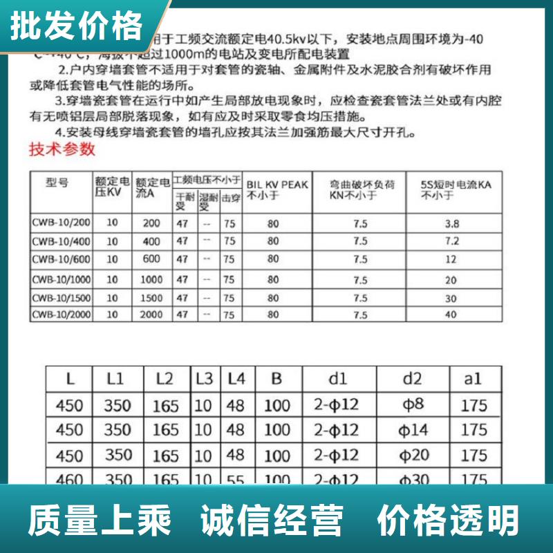 【羿振电力】AC35KV交流穿墙套管.陶瓷2000A无CT铜