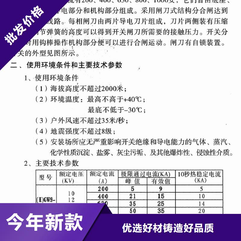 【隔離開關/隔離刀閘】GW9-12G-630A