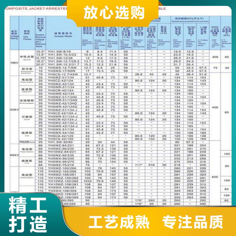 柳市厂家供应跌落式避雷器HY5WS-17/50-DL】