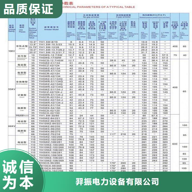 氧化锌避雷器HY10WL-96/232