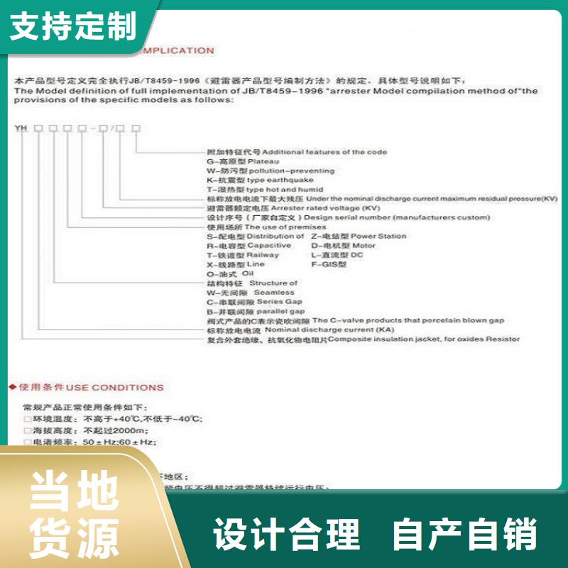 【万宁市】氧化锌避雷器YH10WZ-100/260