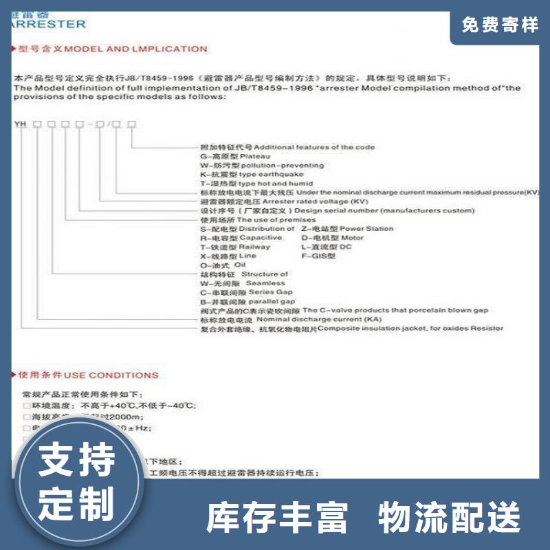 柳市厂家供应氧化锌避雷器YHSWZ-17/45】