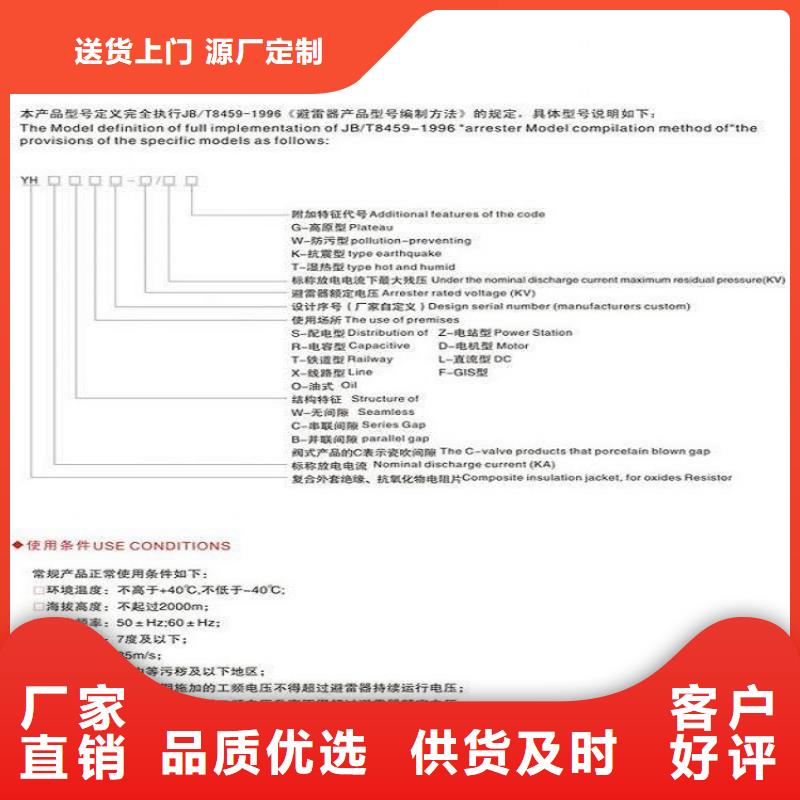 金属氧化物避雷器Y10W-200/520