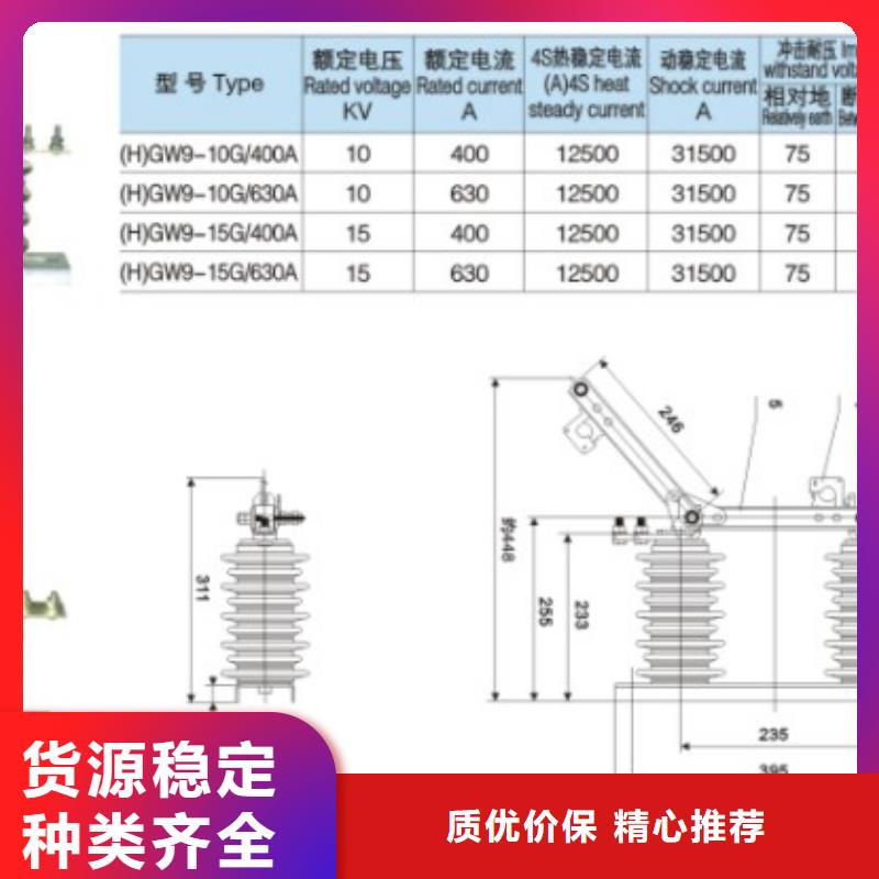 品牌：羿振GW9-10G(W)/400户外高压交流隔离开关