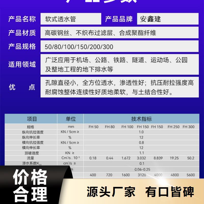 高质量软式透水管多少钱一米供应商