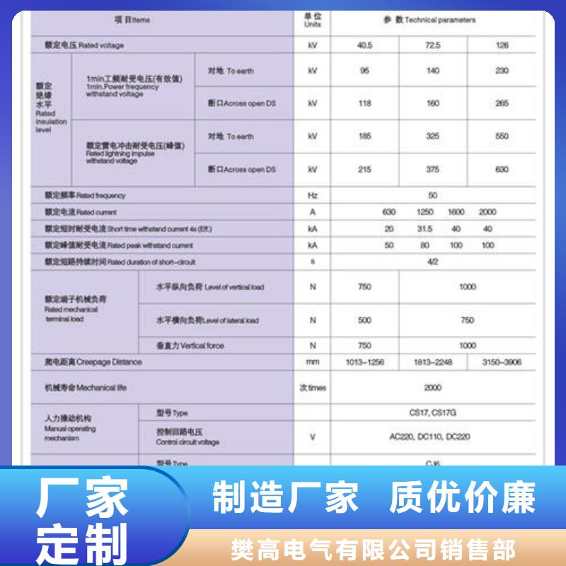 GW4-126DW/1250A高压隔离开关